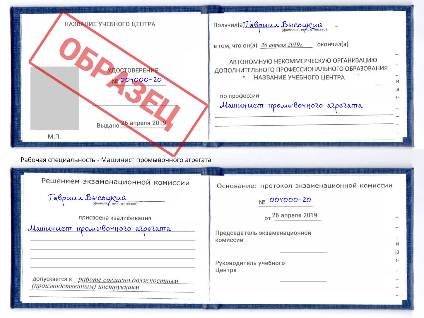 Машинист промывочного агрегата Светлоград